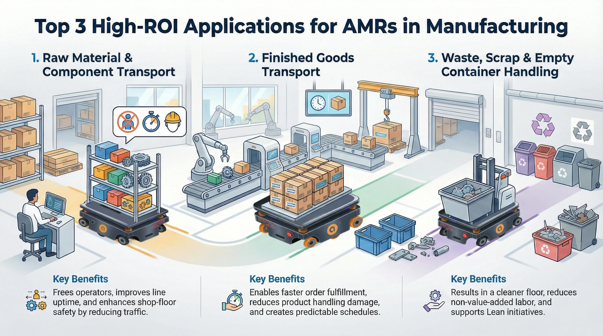 automate manual and labor intensive tasks with Aro autonomous mobile robots AMRs Alberta Canada